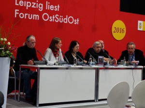 Das sorbische Podium auf der Leipziger Buchmesse 2016. Foto Detlef M. Plaisier